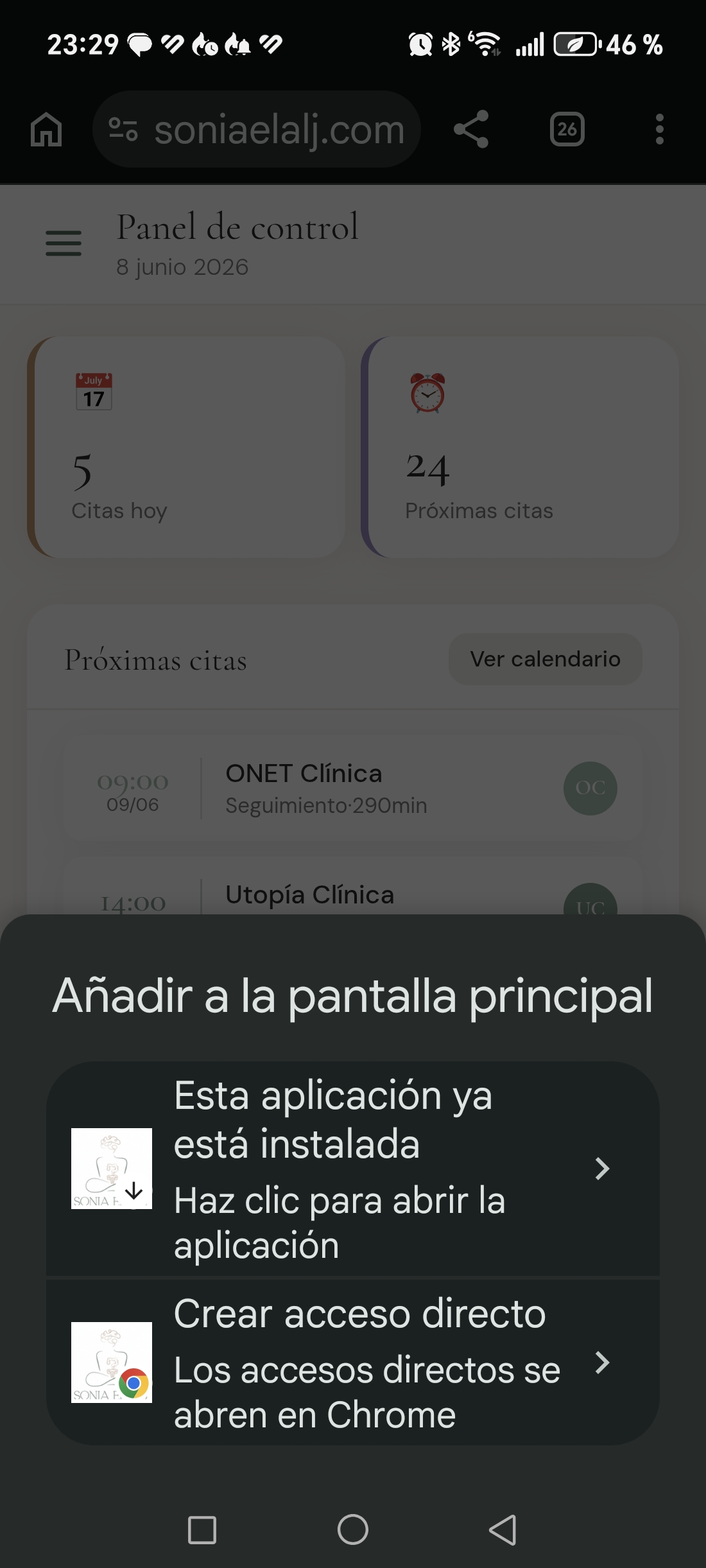 Instalar ClinicGestion como app desde el navegador
